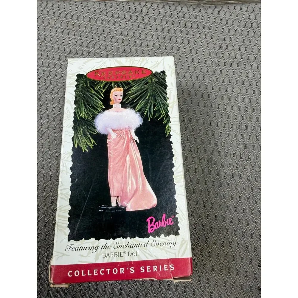 Vintage Hallmark 1996 Enchanted Evening Barbie Doll (Pink Gown) Ornament NEW